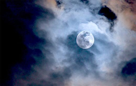 Full Moon Behind Clouds