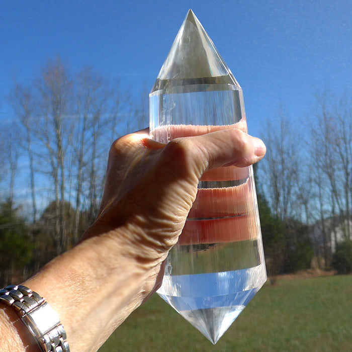 Massive Natural Brazilian Quartz 144 Sided Vogel Phi Crystal Healing Wand by Ray Pinto