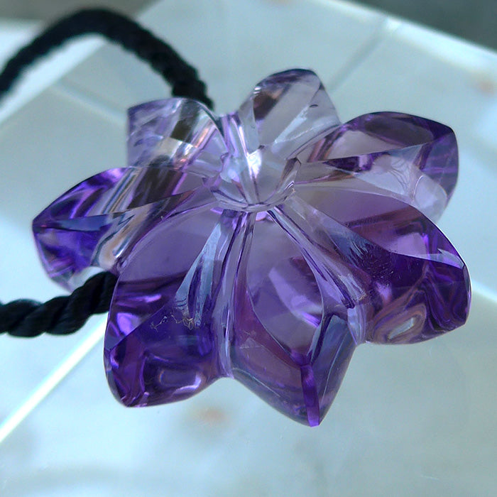 Red Violet Rwandan Amethyst Flower of Isis Pendant