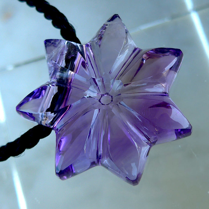 Red Violet Rwandan Amethyst Flower of Isis Pendant