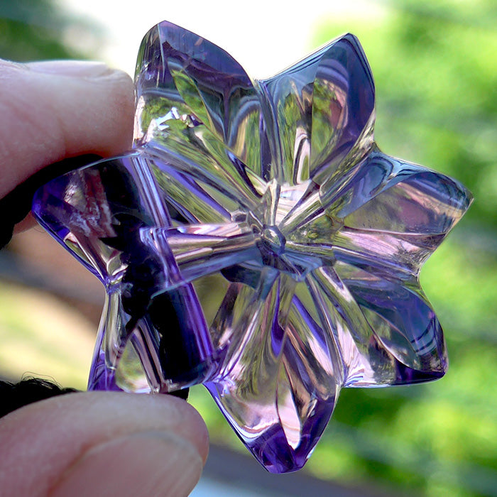 Red Violet Rwandan Amethyst Flower of Isis Pendant