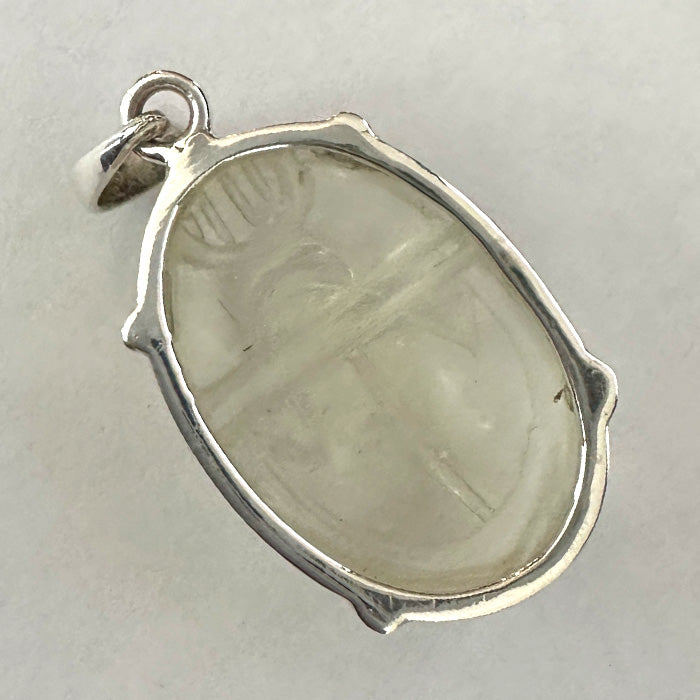 Fat Tut-Inspired Libyan Desert Glass Scarab Pendant