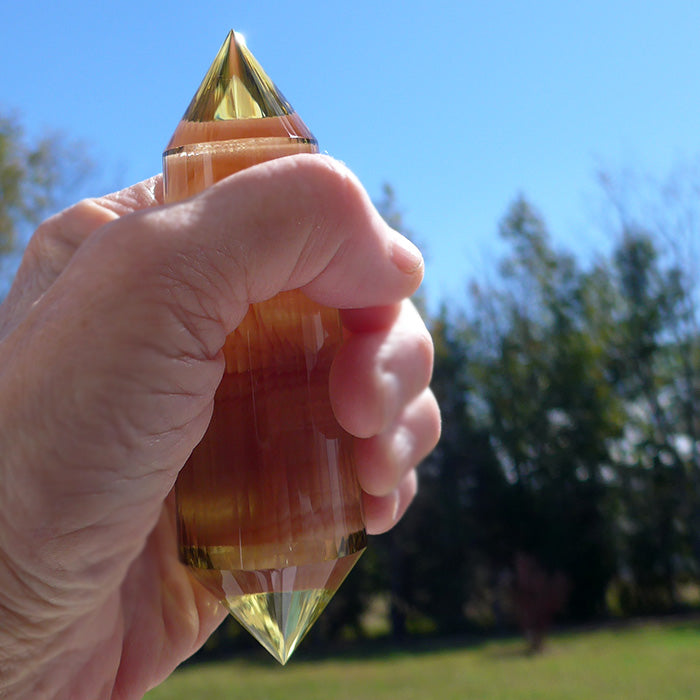 Sweet 48 Sided Himalayan Citrine Vogel Wand by David Zhuang