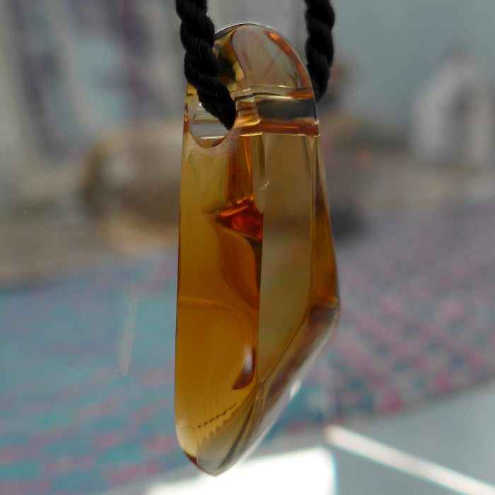 Curvaceous Honey Gold Citrine Pendant by Lawrence Stoller