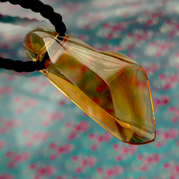 Curvaceous Honey Gold Citrine Pendant by Lawrence Stoller