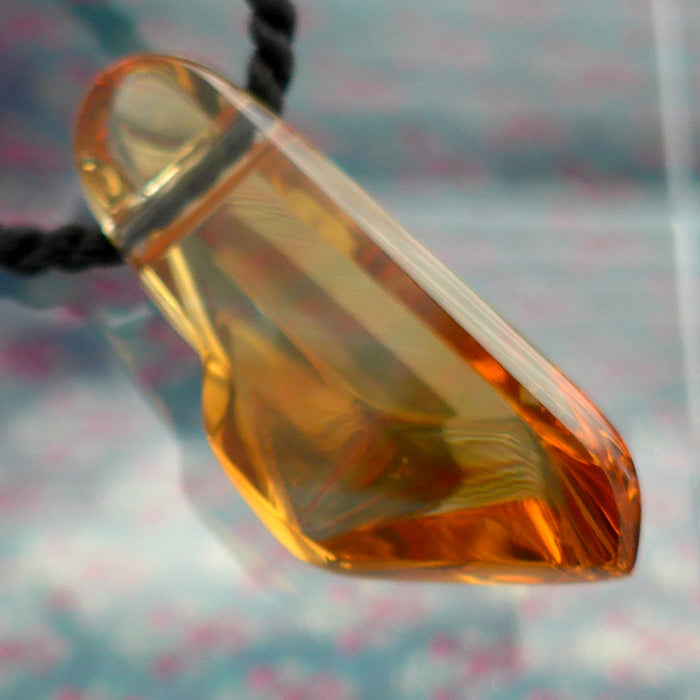 Curvaceous Honey Gold Citrine Pendant by Lawrence Stoller