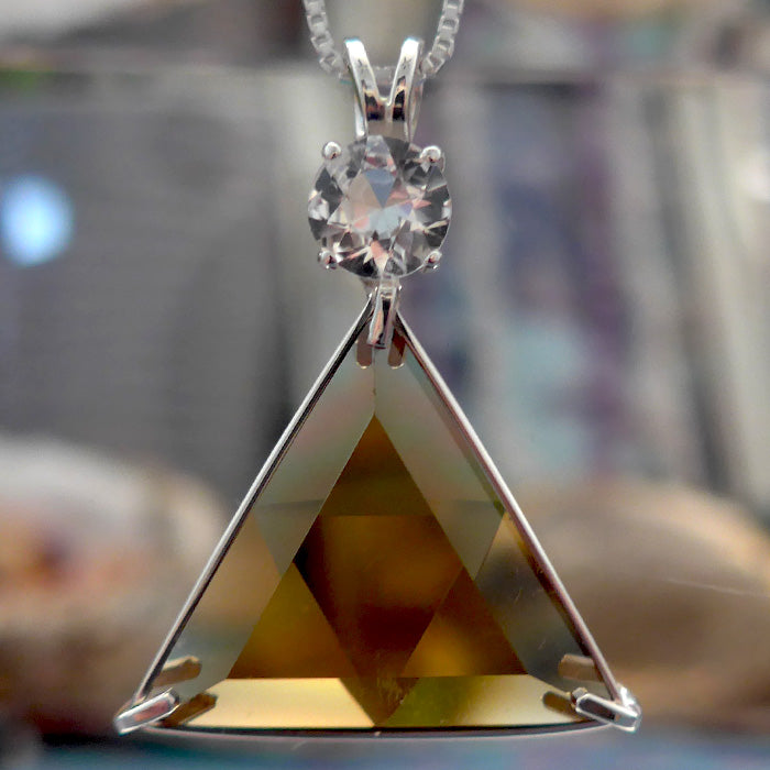 Citrine Star of David Pendant with Phenacite Crown