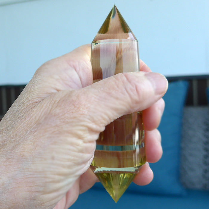 Brilliant 48 Sided Tibetan Citrine Vogel Wand by David Zhuang