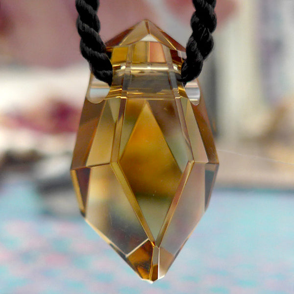 Ultra Clear Golden Citrine Art Deco Amphora Pendant by Lawrence Stoller