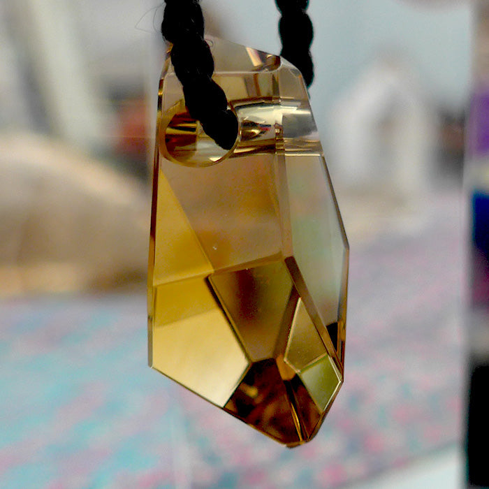 Ultra Clear Golden Citrine Art Deco Amphora Pendant by Lawrence Stoller