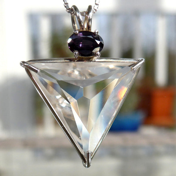 Clear Angelic Star with Sideways Violet Spinel Oval