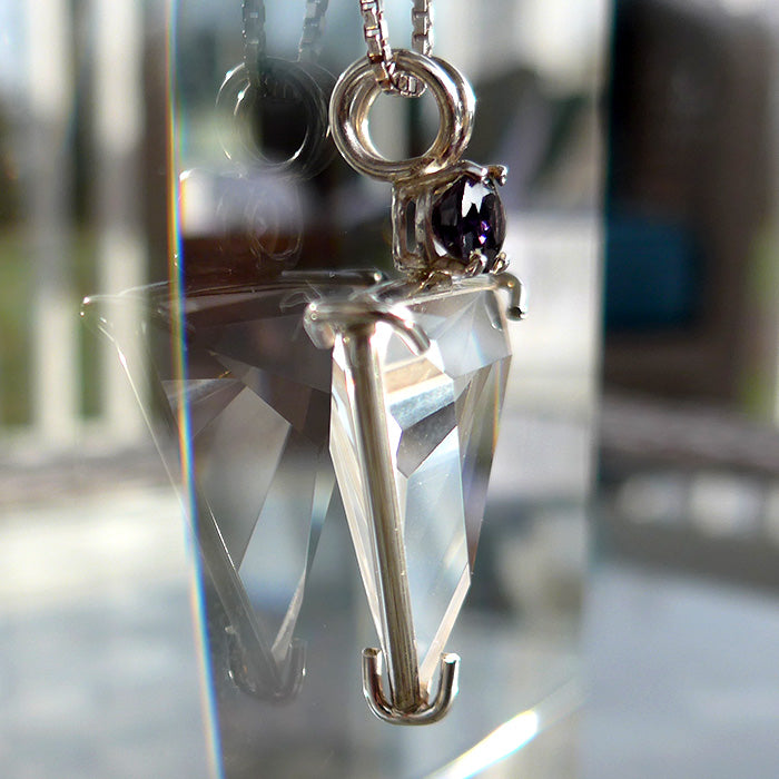 Clear Angelic Star with Sideways Violet Spinel Oval