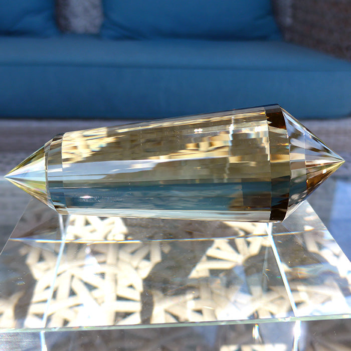 Sweet 48 Sided Tibetan Citrine Vogel Wand by David Zhuang