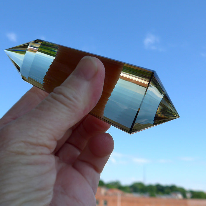 Sweet 48 Sided Tibetan Citrine Vogel Wand by David Zhuang