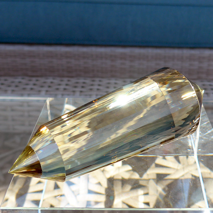 Sweet 48 Sided Tibetan Citrine Vogel Wand by David Zhuang