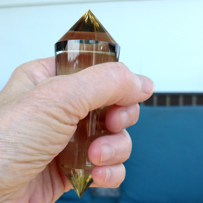 Sweet 48 Sided Tibetan Citrine Vogel Wand by David Zhuang