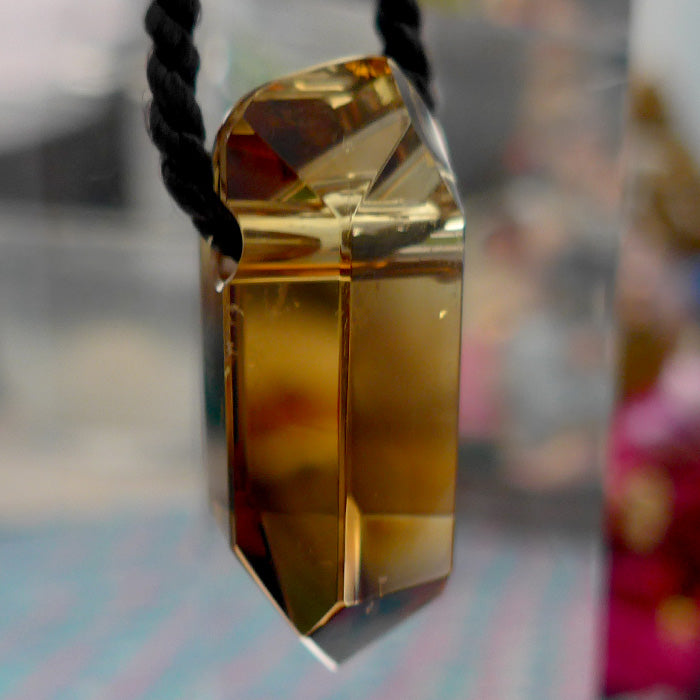 Fat Deep Golden Citrine Arrowhead Pendant by Lawrence Stoller