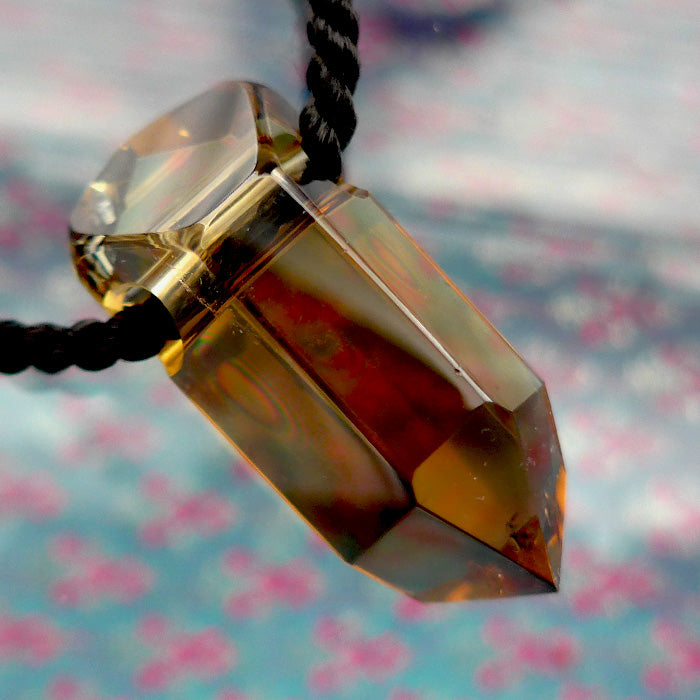 Fat Deep Golden Citrine Arrowhead Pendant by Lawrence Stoller