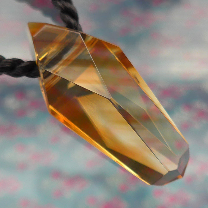 Gorgeous Honey Citrine Zoned Arrowhead Pendant by Lawrence Stoller