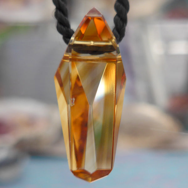 Gorgeous Honey Citrine Zoned Arrowhead Pendant by Lawrence Stoller