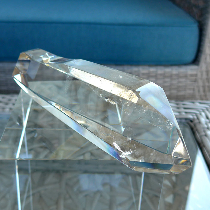 Curved Optical Quartz Phantom Scepter Energy Wand by Lawrence Stoller