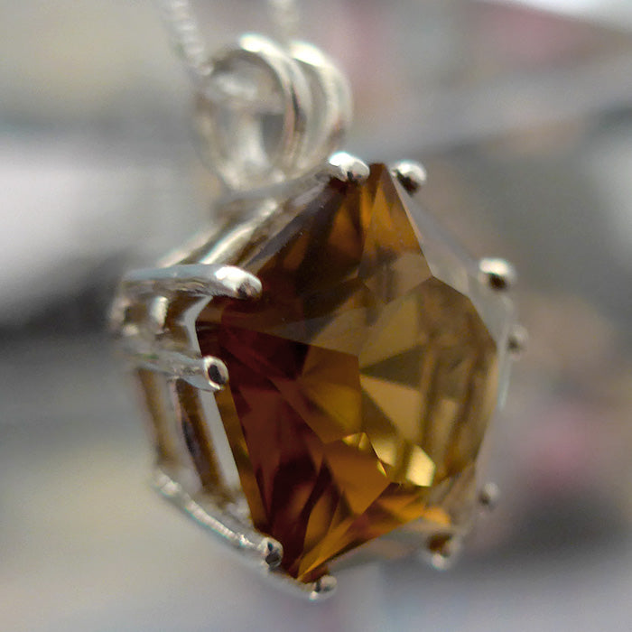 Deep Golden Citrine Star of Venus Pendant