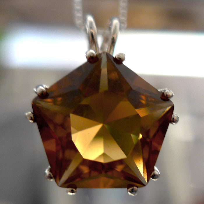 Deep Golden Citrine Star of Venus Pendant