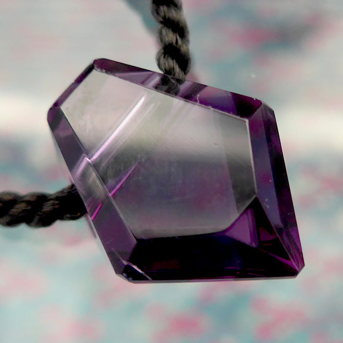 Red-Violet Rwandan Amethyst Art Deco Point Pendant by Lawrence Stoller