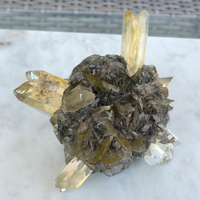 Multipoint Golden Winnipeg Selenite Sphere