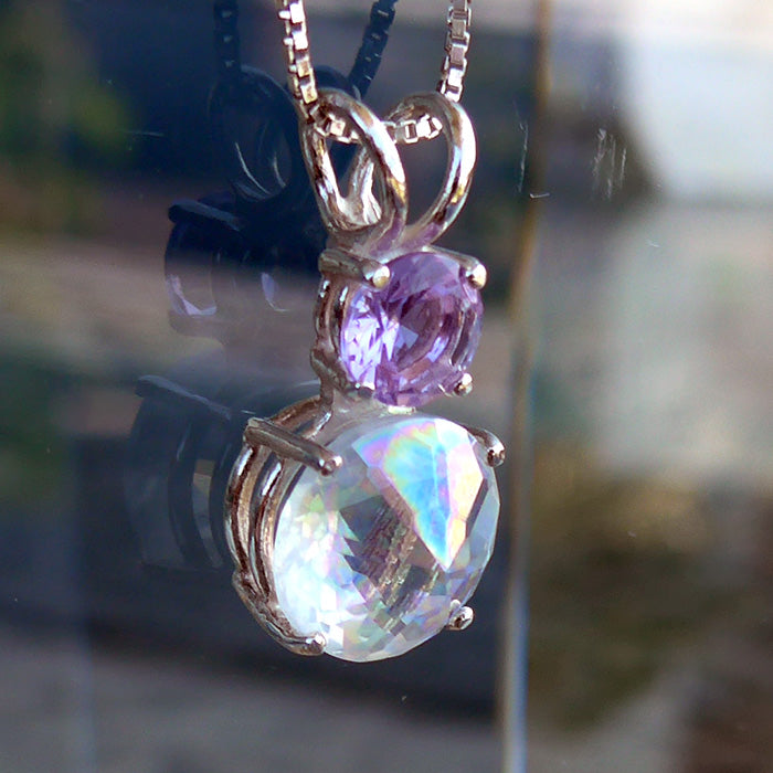 Angel Aura Mini Radiant Heart with Round Ruby Lavender Crown