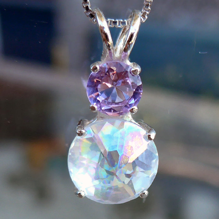 Angel Aura Mini Radiant Heart with Round Ruby Lavender Crown