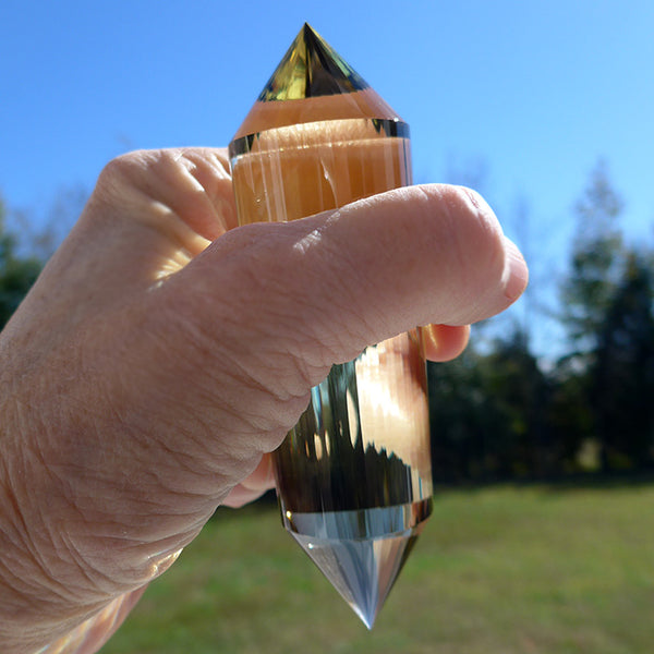 Luminous 48 Sided Tibetan Citrine Vogel Wand by David Zhuang