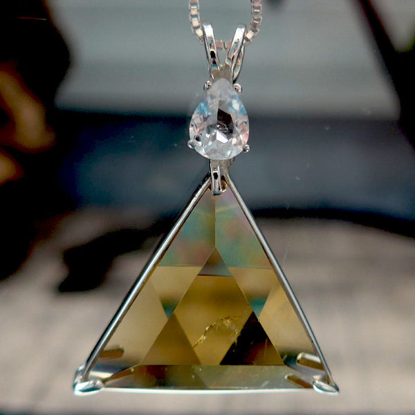 Citrine Star of David Pendant with Phenacite Crown