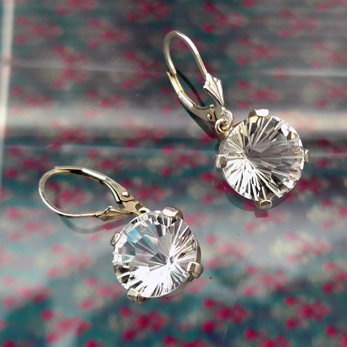 Clear Quartz Super Nova Hanging Earrings