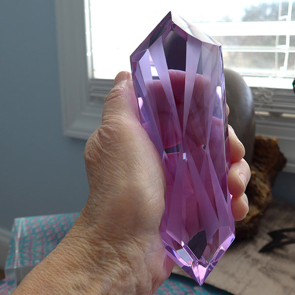 Gorgeous Trichoic Lavender Quartz Unconditional Love Energy Wand by Kings Amao