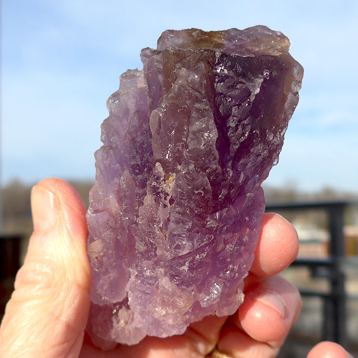 Naturally Terminated Bolivian Rainbow Ametrine Wand