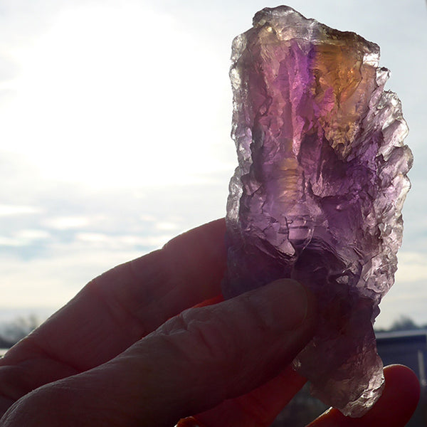 Naturally Terminated Bolivian Rainbow Ametrine Wand