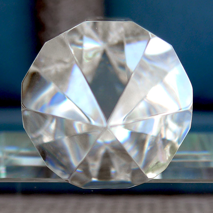 Large Brilliant 12 Sided Optical Quartz Vogel Wand by Lawrence Stoller