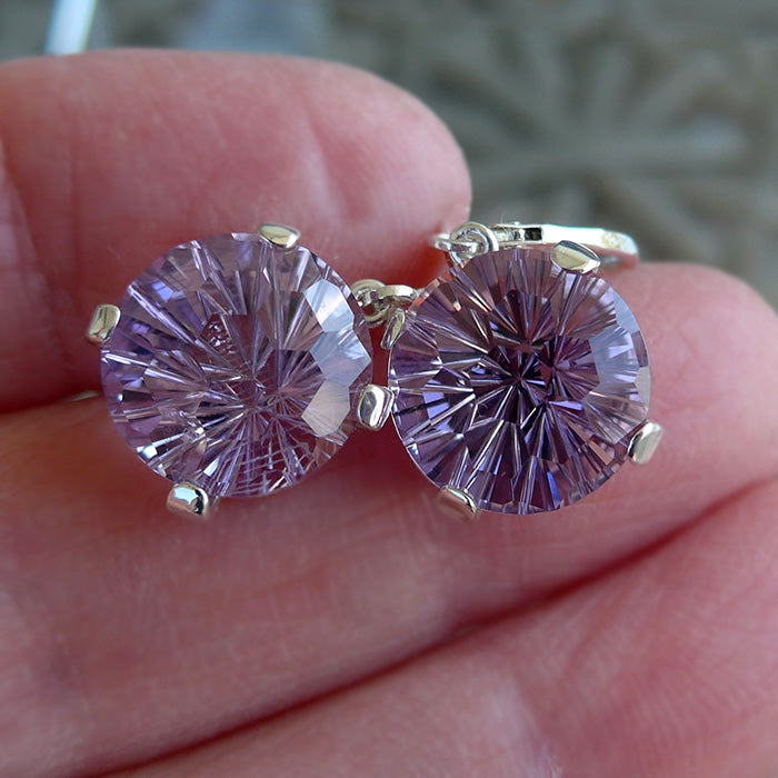 Amethyst Rose de France Hanging 14 mm Super Nova Earrings