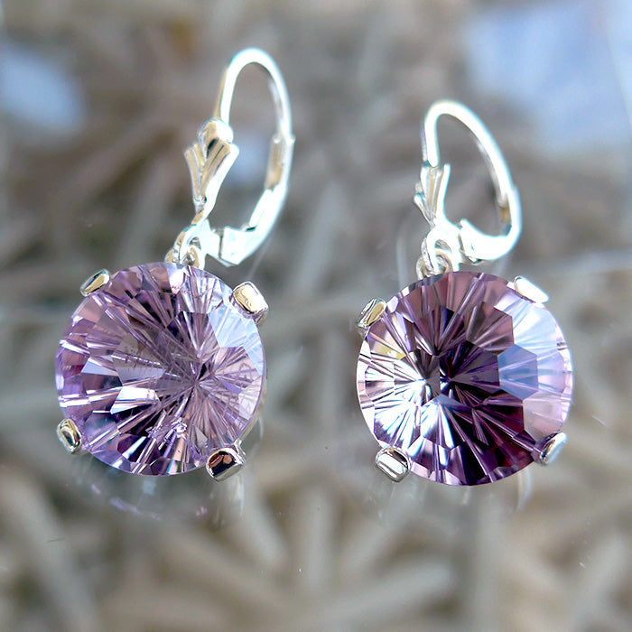 Amethyst Rose de France Hanging 14 mm Super Nova Earrings