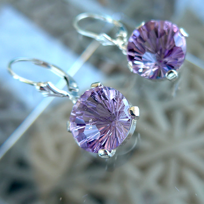 Amethyst Rose de France Hanging 14 mm Super Nova Earrings