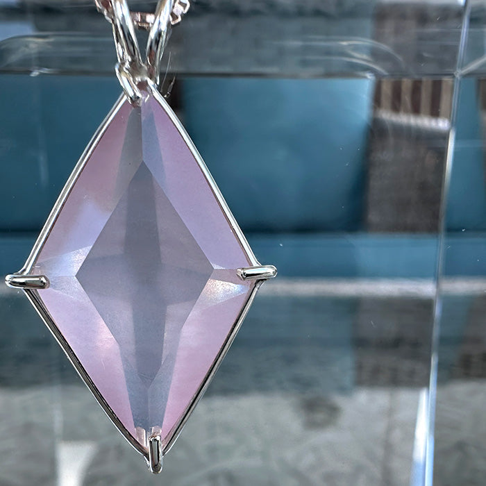 Rose Quartz Gem Quality Ascension Star Pendant