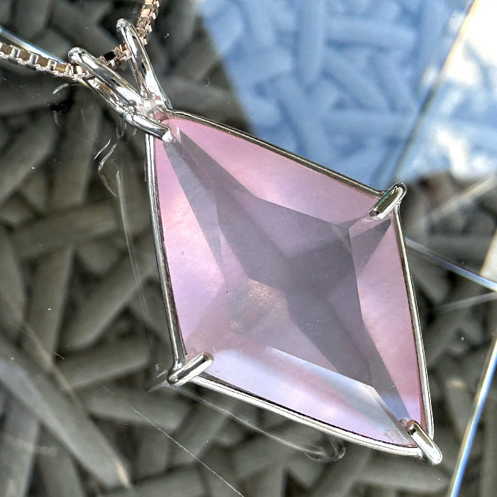 Rose Quartz Gem Quality Ascension Star Pendant