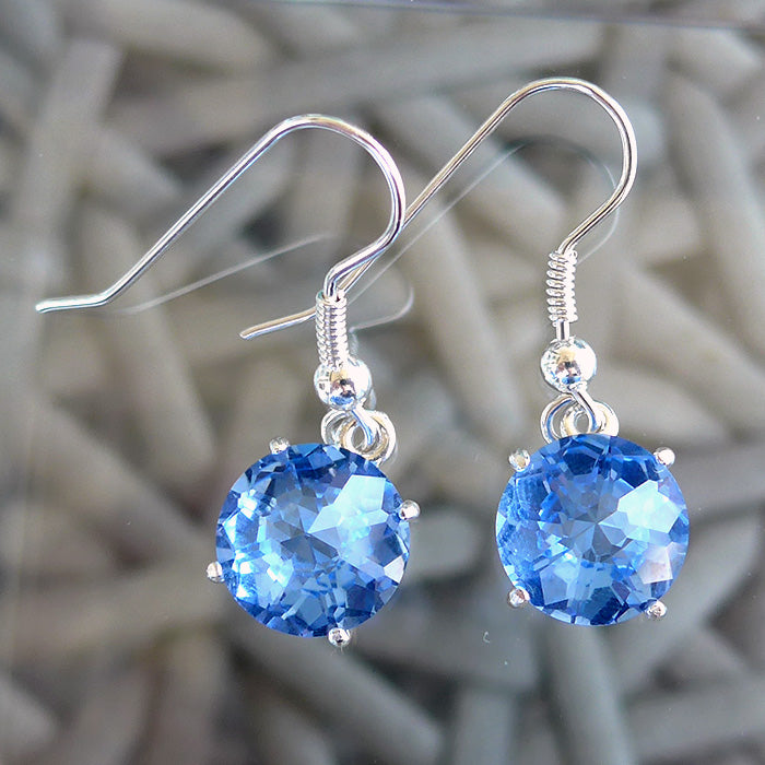 Siberian Blue Radiant Heart Hanging Earrings