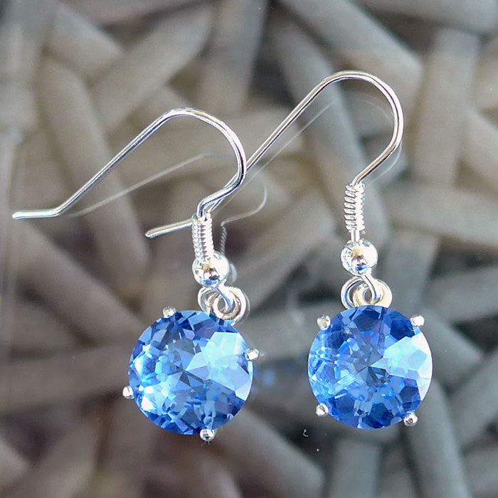 Siberian Blue Radiant Heart Hanging Earrings