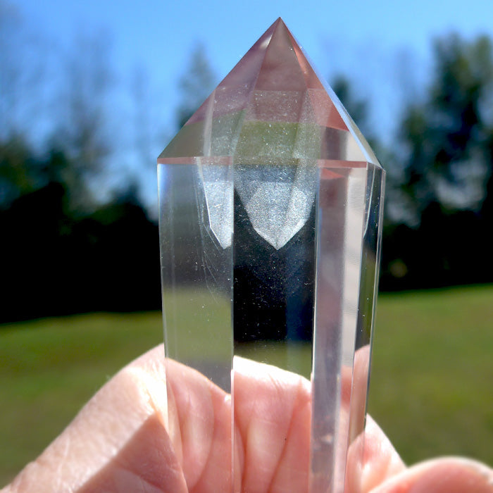 Slender Hexagonal Himalayan Quartz Phantom Vogel Wand by David Zhuang