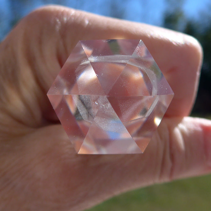 Slender Hexagonal Himalayan Quartz Phantom Vogel Wand by David Zhuang