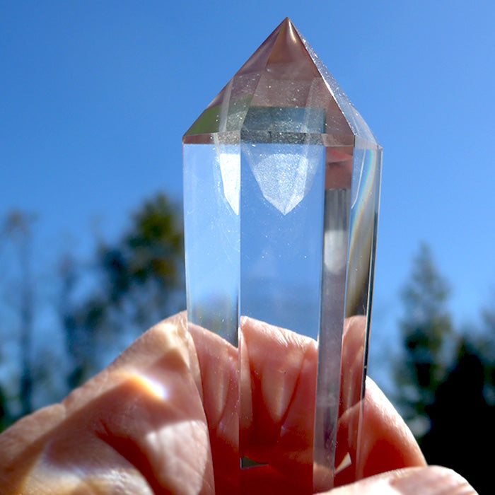 Slender Hexagonal Himalayan Quartz Phantom Vogel Wand by David Zhuang