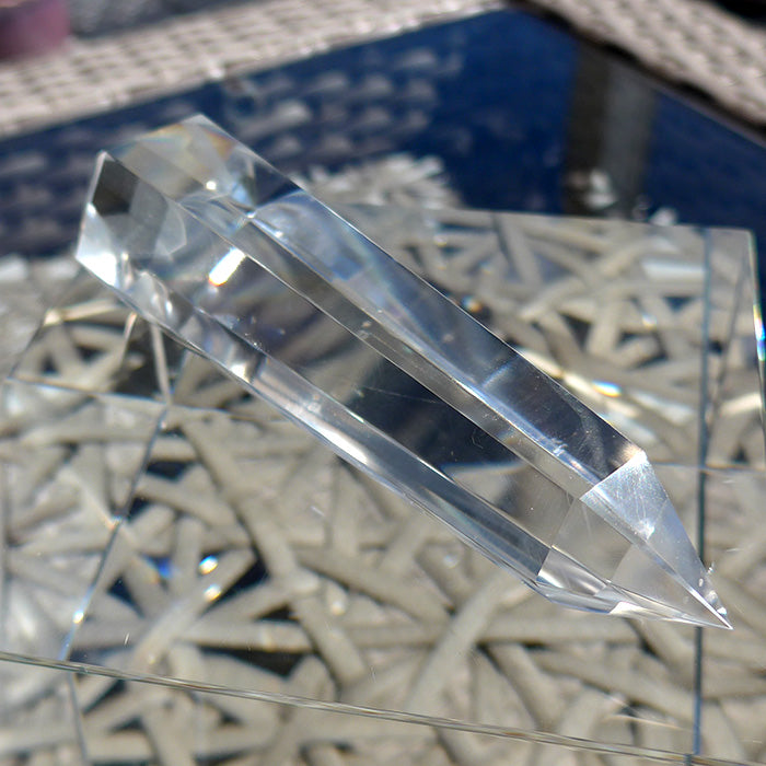 Slender Hexagonal Himalayan Quartz Phantom Vogel Wand by David Zhuang