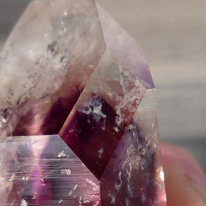 Gorgeous Smoky Phantom Brandberg Amethyst with Prehnite, Goboboseb shops Mountains, Namibia